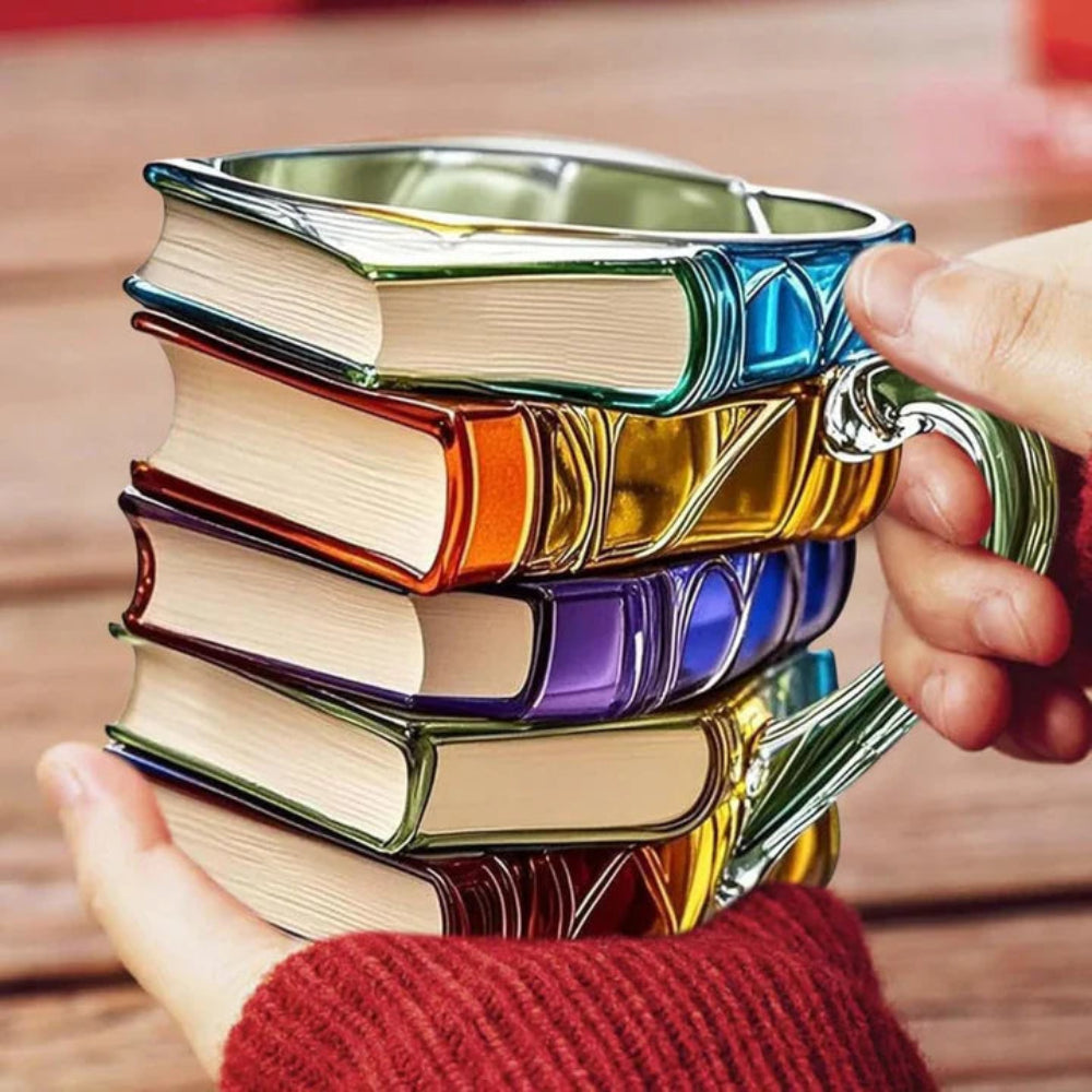 BiblioBrew | Glazen Koffiemok met Warmtebestendig Ontwerp voor Boekenliefhebbers