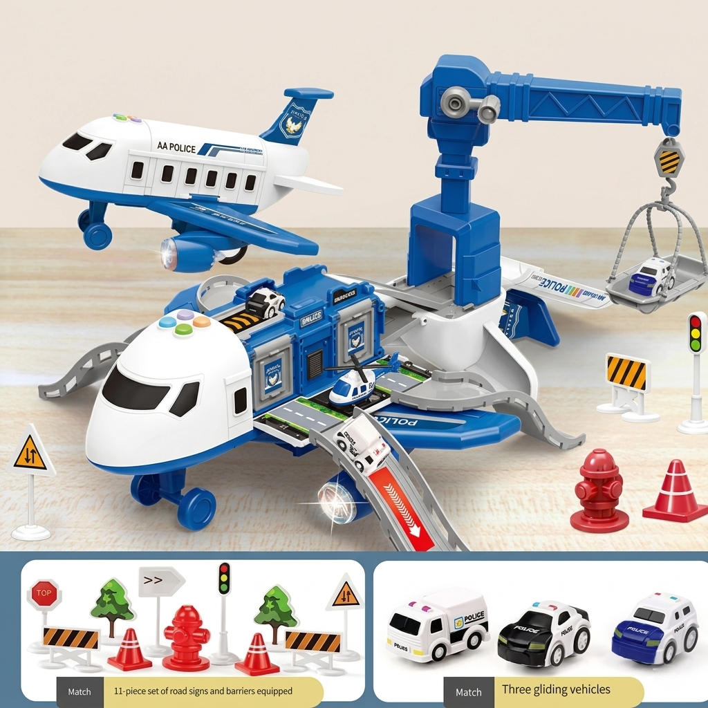 SKYQUEST – Avontuurlijke AirPlay Set met Vliegtuig & Voertuigen voor Creatieve Kinderen