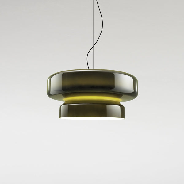 Unieke hanglamp van handgeblazen glas