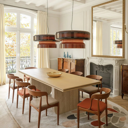 Unieke hanglamp van handgeblazen glas
