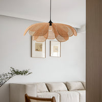 Bamboe Riet Petal Rustic Wicker Hanglamp