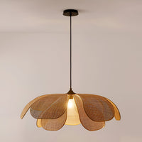 Bamboe Riet Petal Rustic Wicker Hanglamp