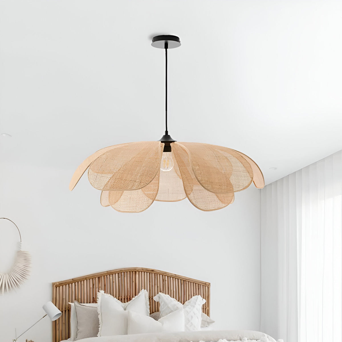 Bamboe Riet Petal Rustic Wicker Hanglamp