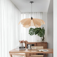 Bamboe Riet Petal Rustic Wicker Hanglamp