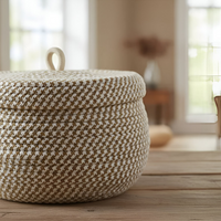 Mirellia – Ronde Boho Opbergmand Met Deksel