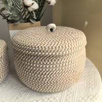 Mirellia – Ronde Boho Opbergmand Met Deksel