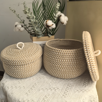 Mirellia – Ronde Boho Opbergmand Met Deksel