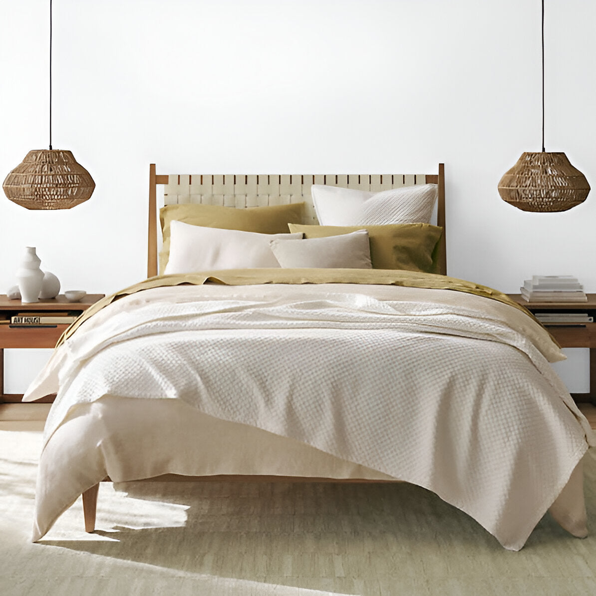 Boho Stijl Geweven Handgemaakte Rieten Hanglamp