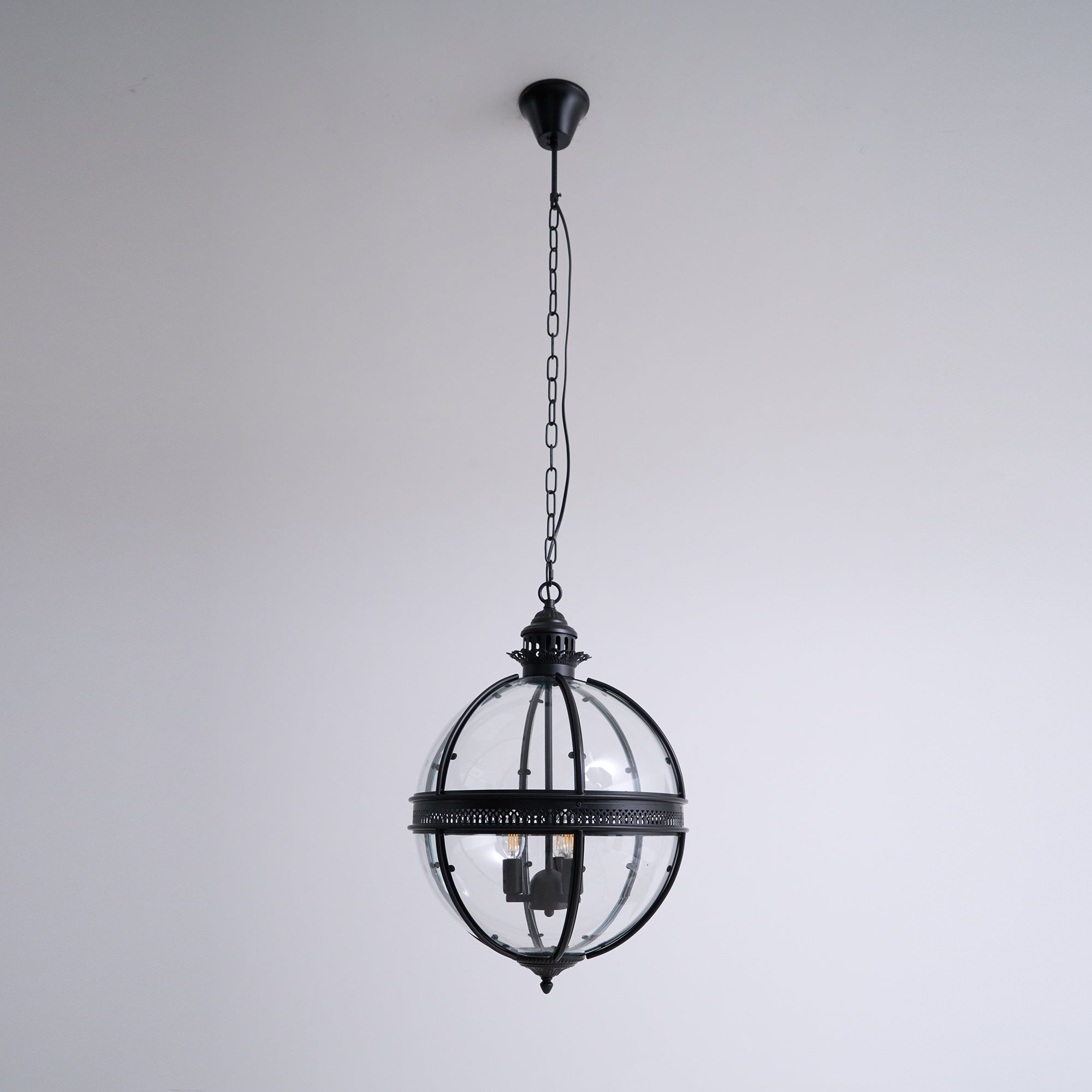 Vintage Glazen Hanglamp Industriële Globe Hangarmatuur