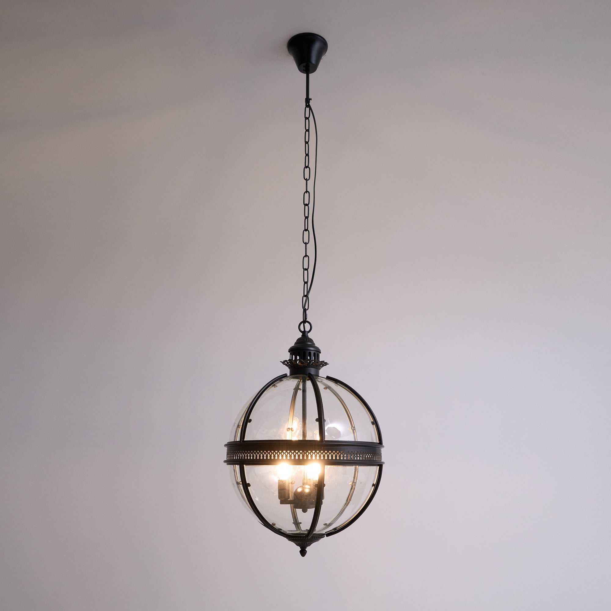 Vintage Glazen Hanglamp Industriële Globe Hangarmatuur