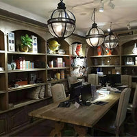 Vintage Glazen Hanglamp Industriële Globe Hangarmatuur