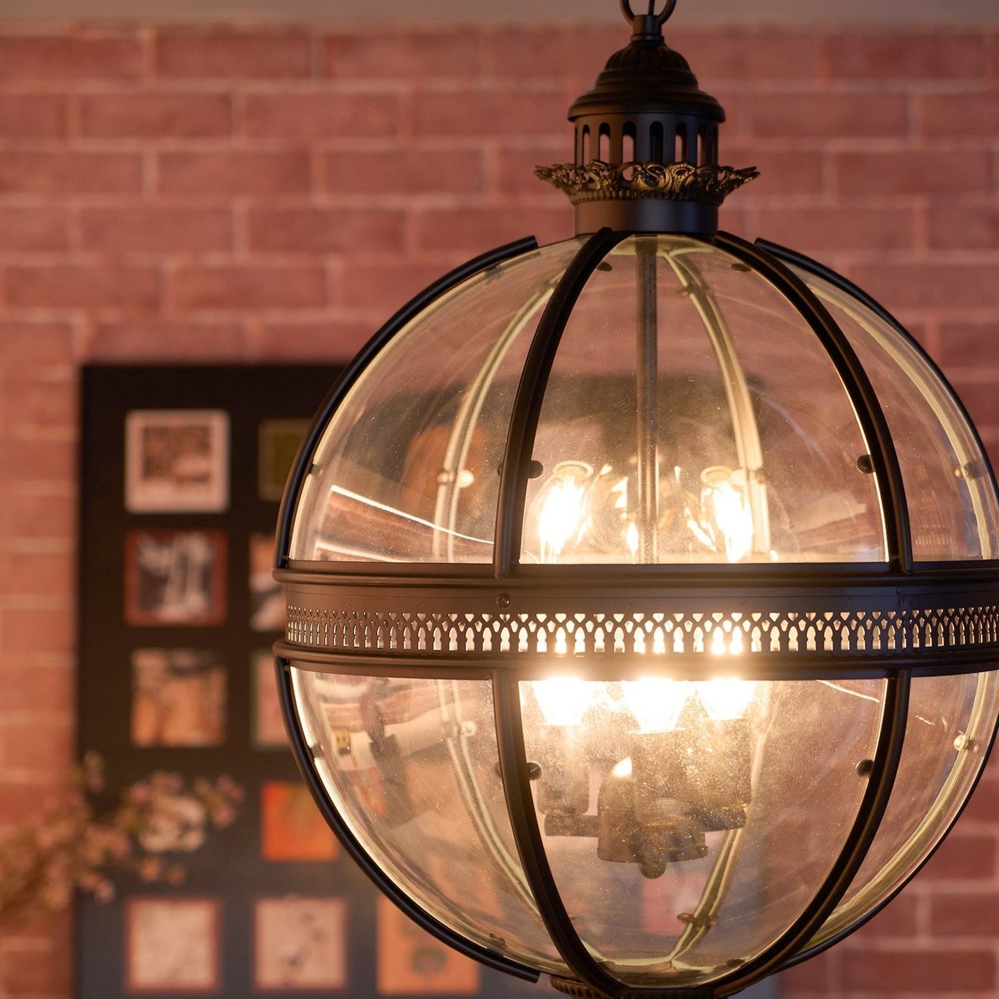 Vintage Glazen Hanglamp Industriële Globe Hangarmatuur