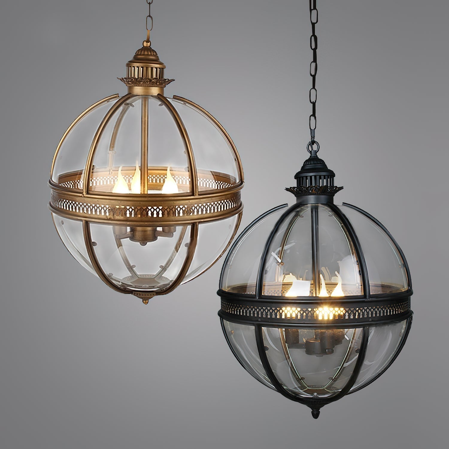 Vintage Glazen Hanglamp Industriële Globe Hangarmatuur