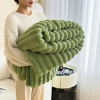 Gestreepte Flanel Fleece Deken – Zacht en Gezellig All-Season Throw