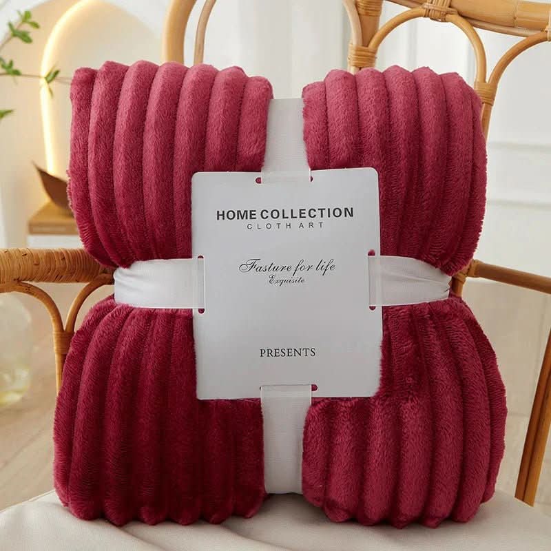 StripeWarm – Brede flanellen fleece deken met strepenpatroon