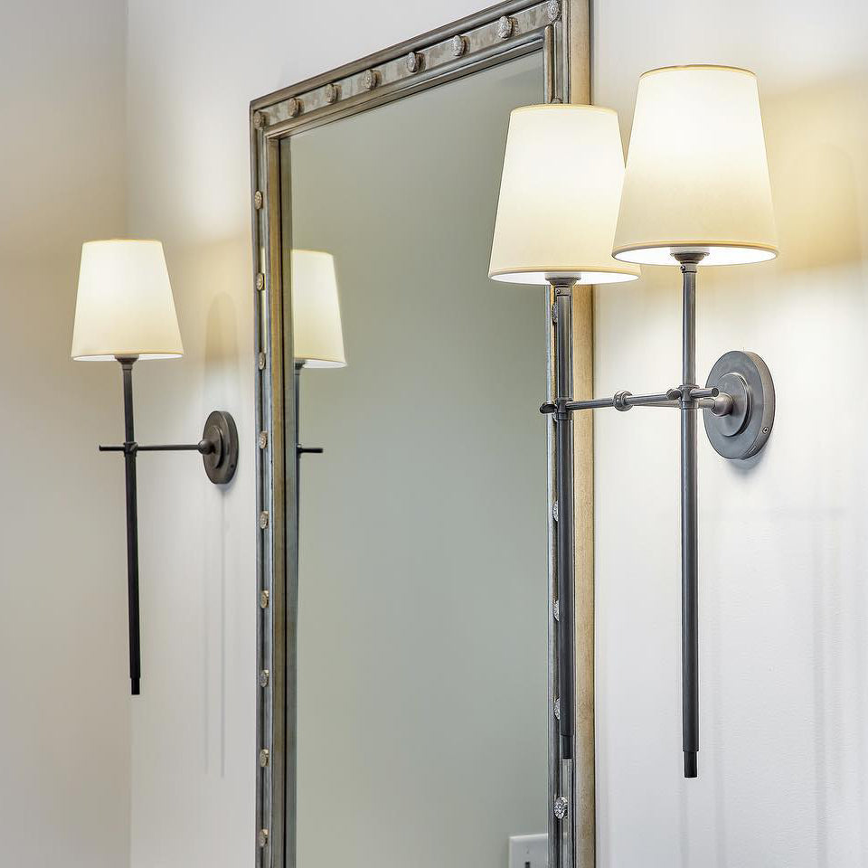 Theodore Wandlamp Messing Stof