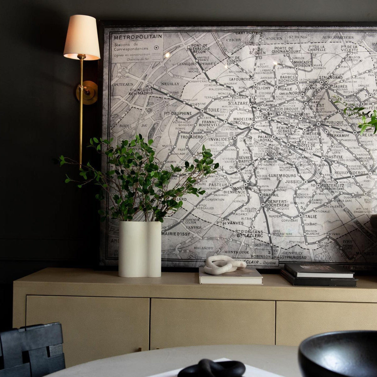 Theodore Wandlamp Messing Stof