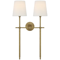 Theodore Wandlamp in Messing en Stof