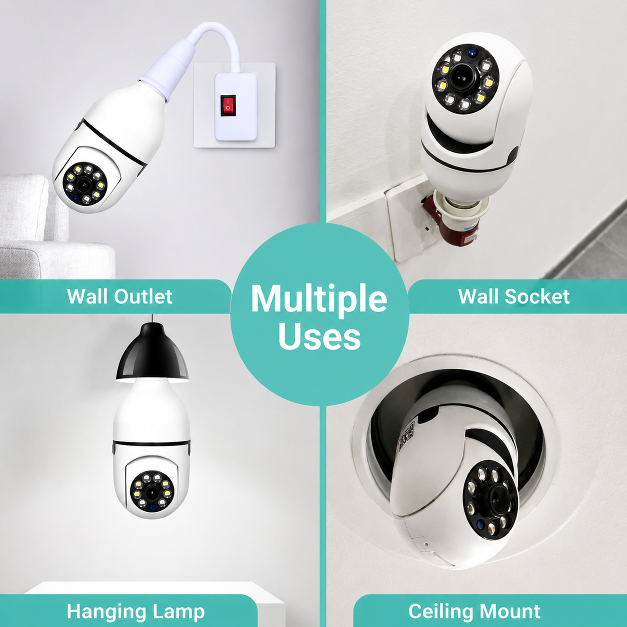 CCTV Camera | 360° Complete Zicht | Full HD Nachtzicht | BulbCam360