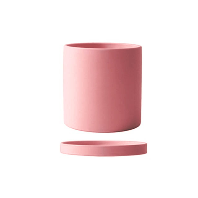 POTERIE – Modern Bloempot van Keramiek met Schotel