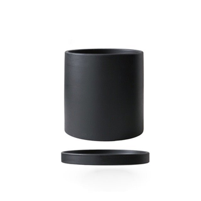 POTERIE – Modern Bloempot van Keramiek met Schotel