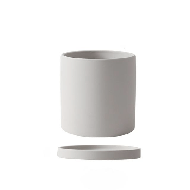 POTERIE – Modern Bloempot van Keramiek met Schotel