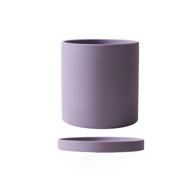 POTERIE – Modern Bloempot van Keramiek met Schotel