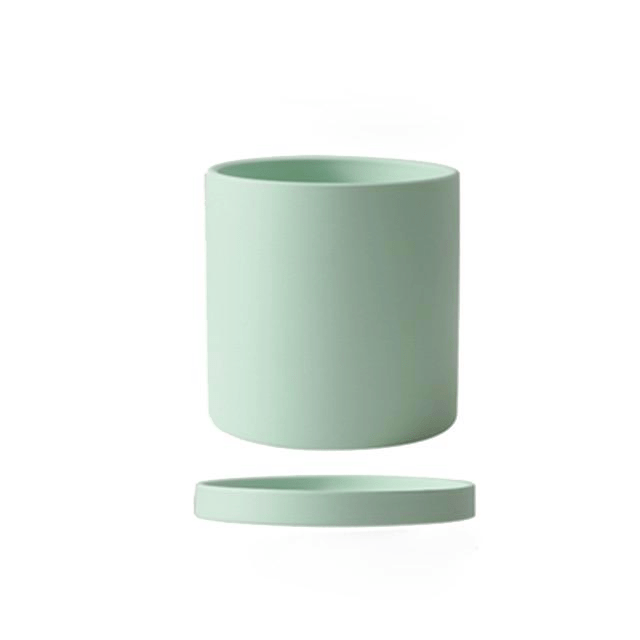 POTERIE – Modern Bloempot van Keramiek met Schotel