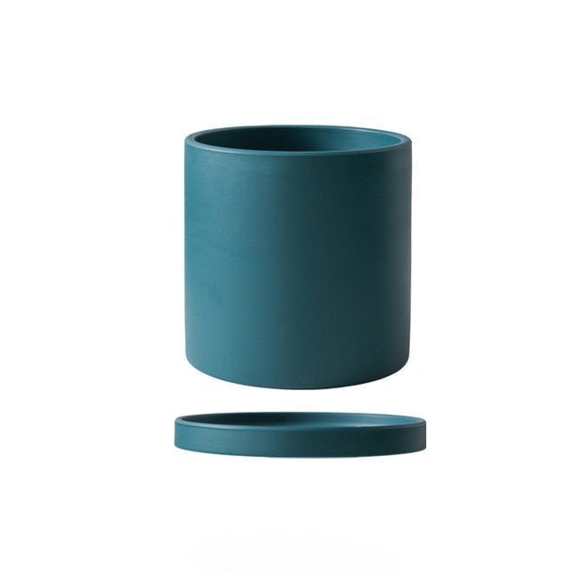 POTERIE – Modern Bloempot van Keramiek met Schotel