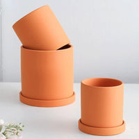 POTERIE – Modern Bloempot van Keramiek met Schotel