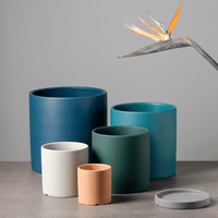 POTERIE – Modern Bloempot van Keramiek met Schotel