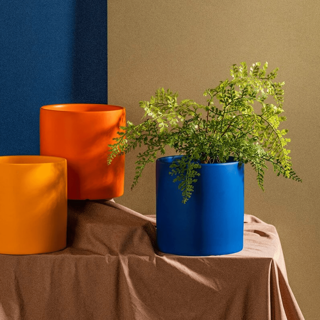 POTERIE – Modern Bloempot van Keramiek met Schotel