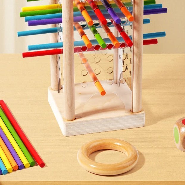 Montessori-telspel – Houten speelgoed met kleurrijke stokjes om te sorteren en te tellen