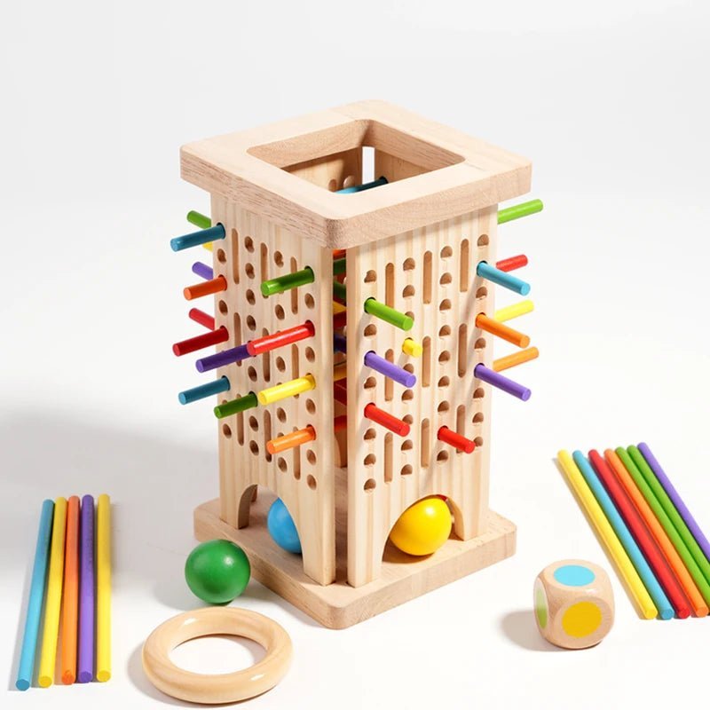 Montessori-telspel – Houten speelgoed met kleurrijke stokjes om te sorteren en te tellen