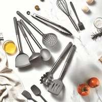 Culinara Pro – 12-delig siliconen keukengerei set met roestvrijstalen handvatten