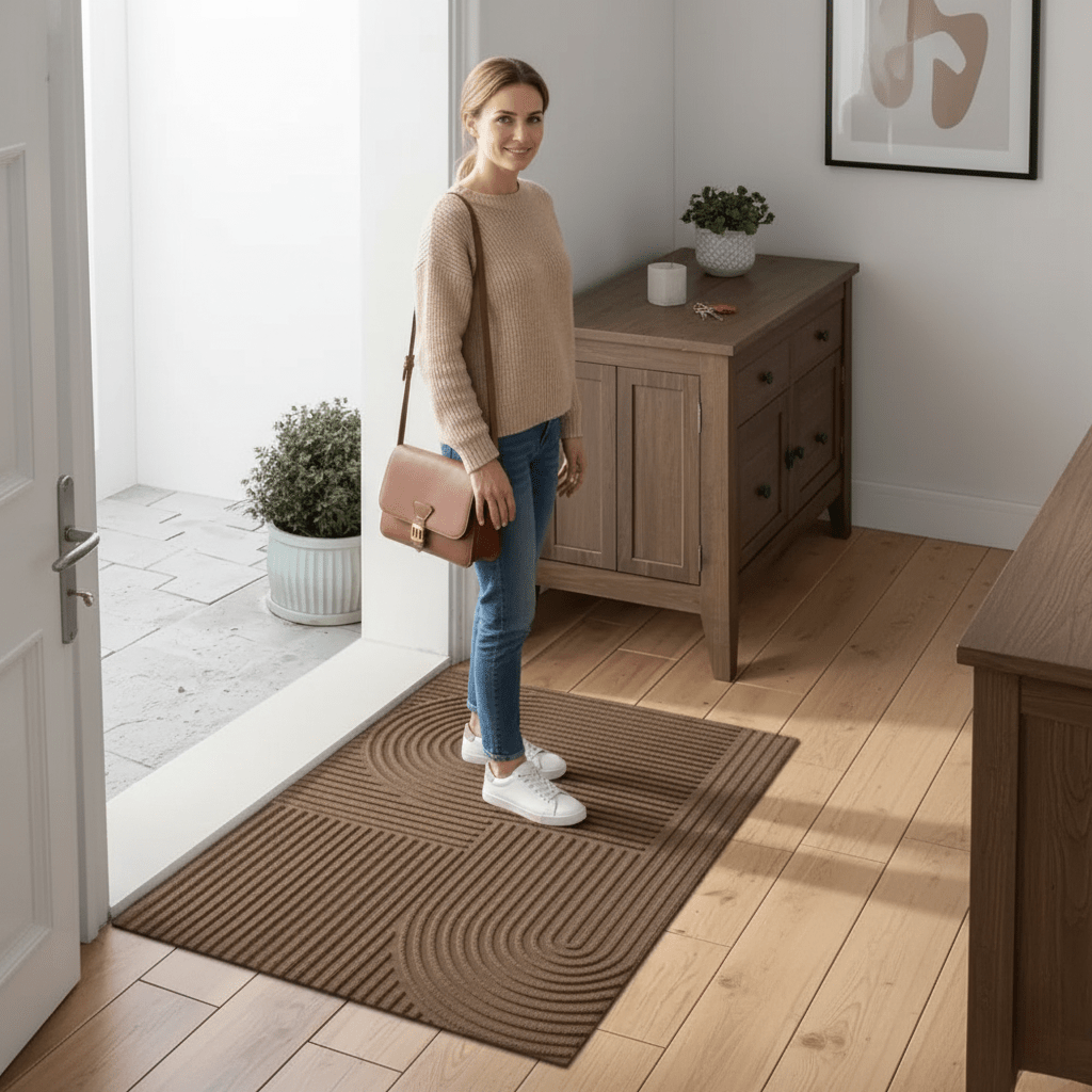 AQUARAY – Absorberende, wasbare mat met vloeiend lijnenpatroon