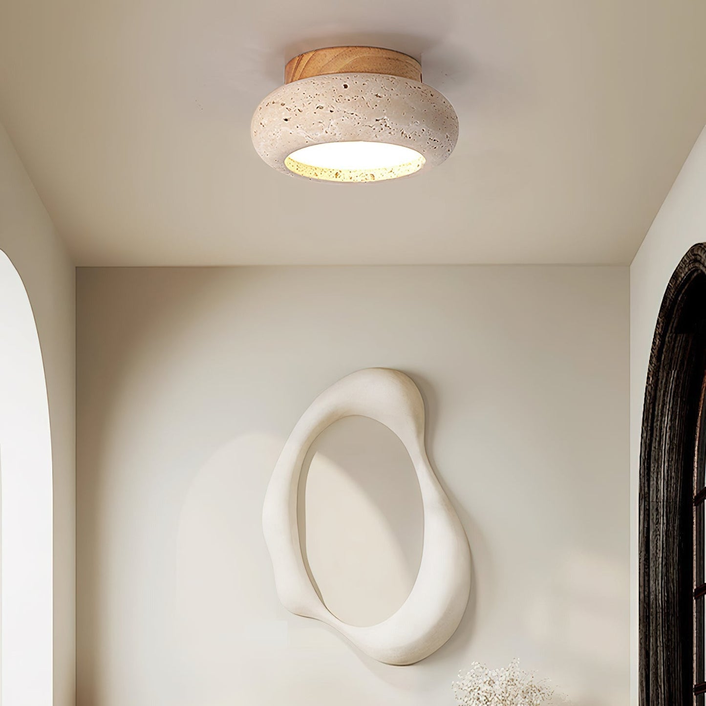 Astra Plafondlamp Mini Donut in Travertin