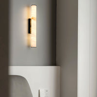 Arcus Wandlamp Elegant Minimalistisch Modern in Messing en Alabaster