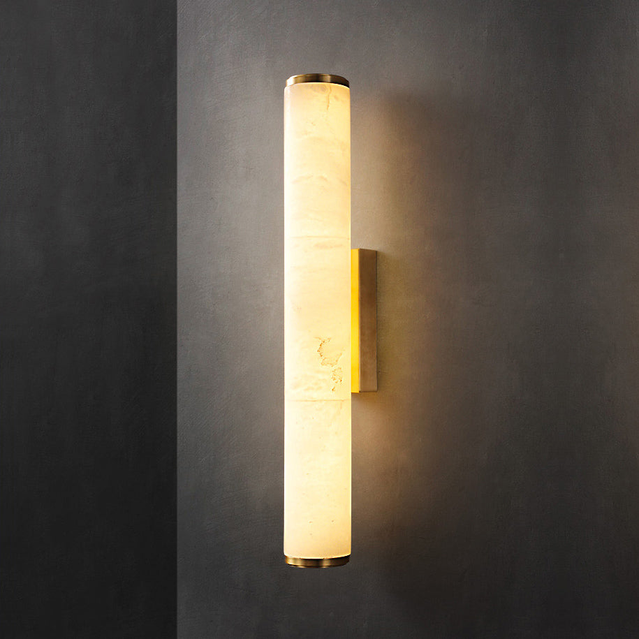 Arcus Wandlamp Elegant Minimalistisch Modern in Messing en Alabaster