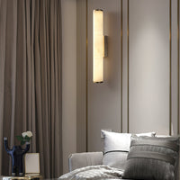 Arcus Wandlamp Elegant Minimalistisch Modern in Messing en Alabaster