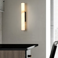 Arcus Wandlamp Elegant Minimalistisch Modern in Messing en Alabaster