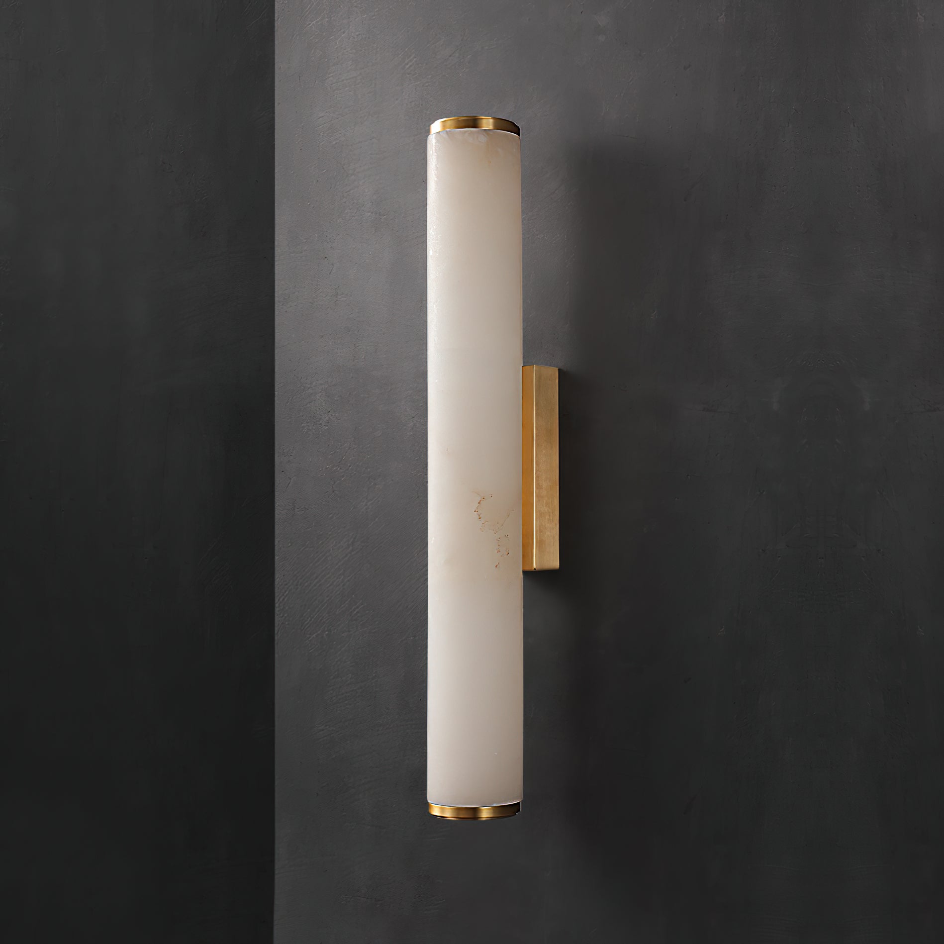 Arcus Wandlamp Elegant Minimalistisch Modern in Messing en Alabaster
