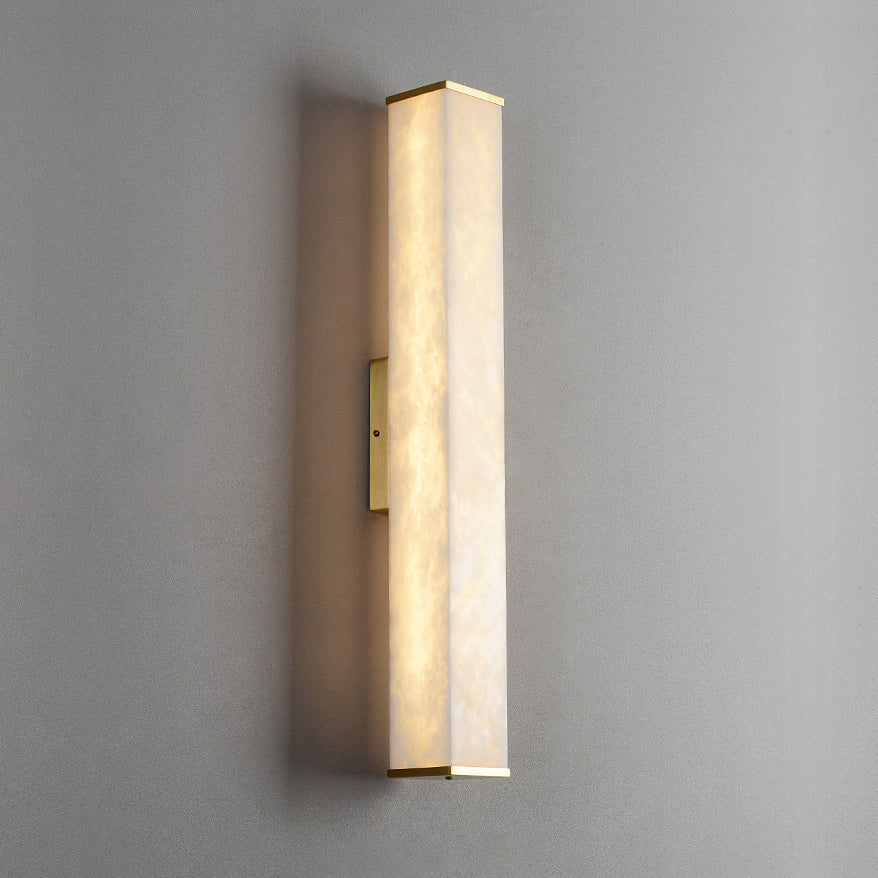 Arcus Wandlamp Elegant Minimalistisch Modern in Messing en Alabaster