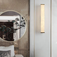 Arcus Wandlamp Elegant Minimalistisch Modern in Messing en Alabaster