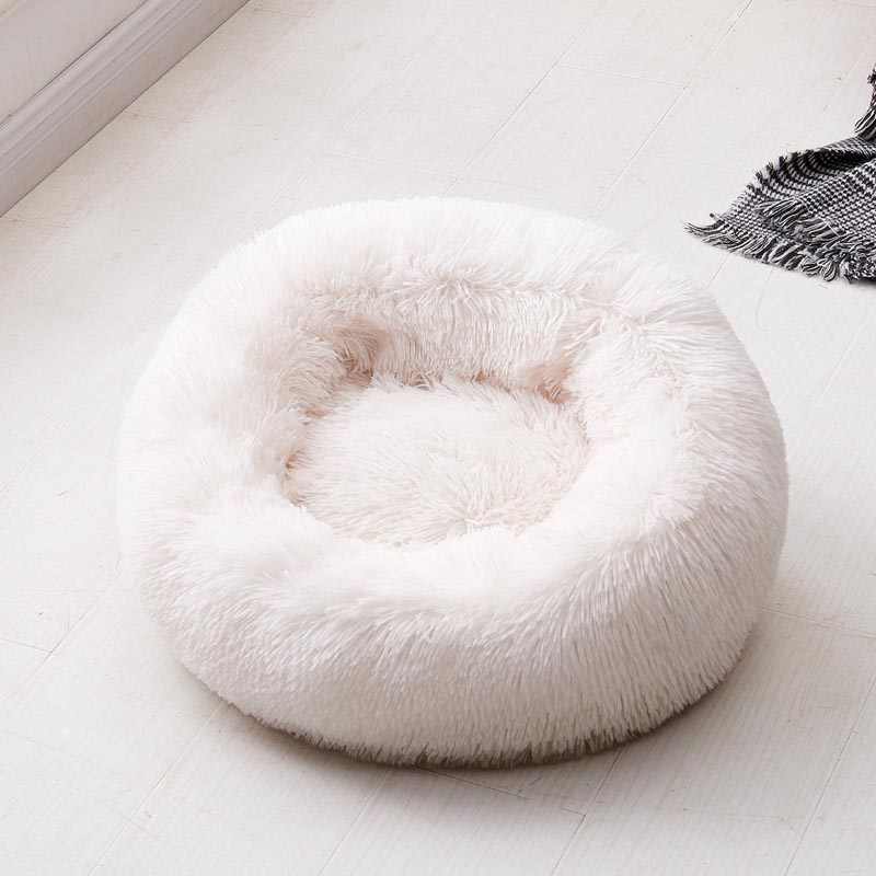 Rund Plüsch Kalmerende Donut Hondenbed voor kleine tot grote honden