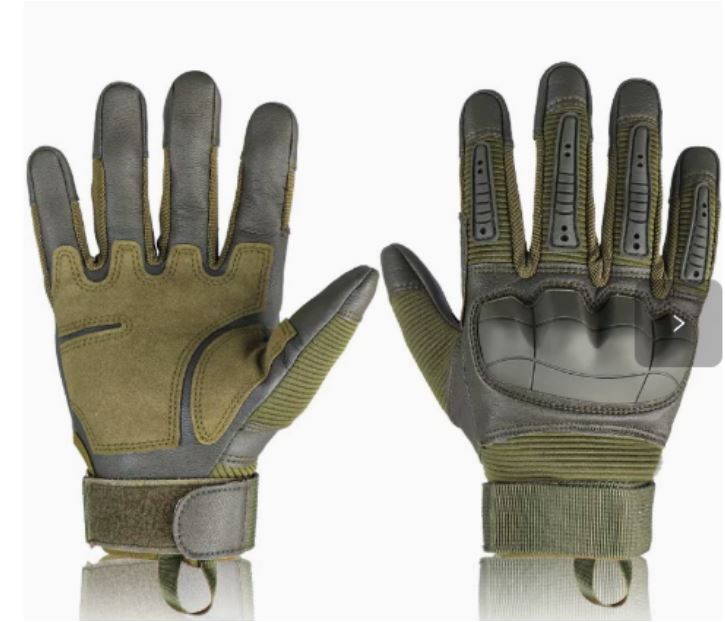 Tactische Volledige Vingerhandschoenen met Knokkelbescherming – Zwart & Groen