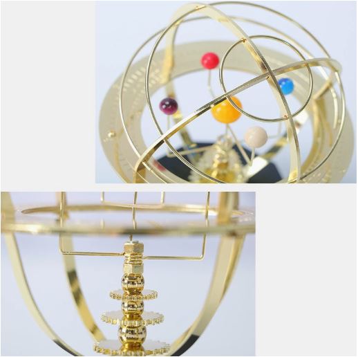 Grand Orrery Model Handcrafted Mechanical Brass Solar System Replica (5 Planeten)
