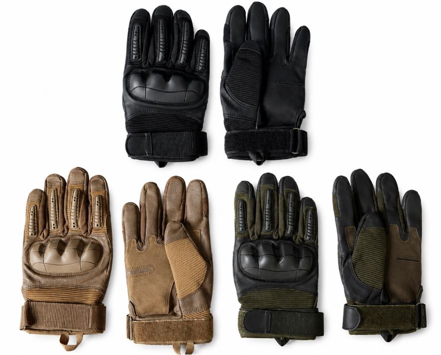 Tactische Volledige Vingerhandschoenen met Knokkelbescherming – Zwart & Groen