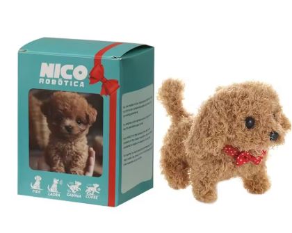 Nicoo Interactieve Robot Puppy | Loopt, Blaft, Kwispelt | Pluche, Batterij-Aangedreven Speelgoed
