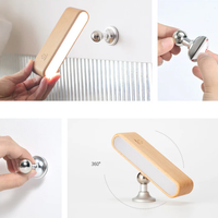 Massief houten bureau lamp met magnetische oplading